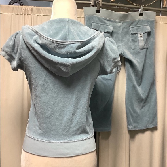 Juicy Couture Y2K Terry Shorts 32 x 18 Zip Up Hoodie Set - Picture 2 of 13